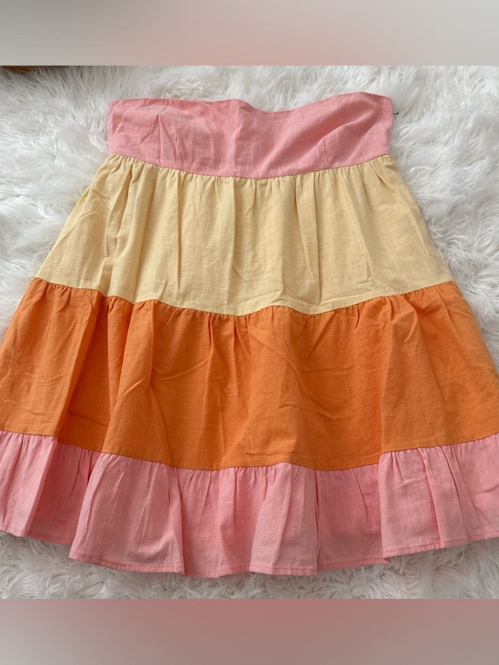 Sabo Skirt Pink, Yellow & Orange Tiered A-Line Skirt